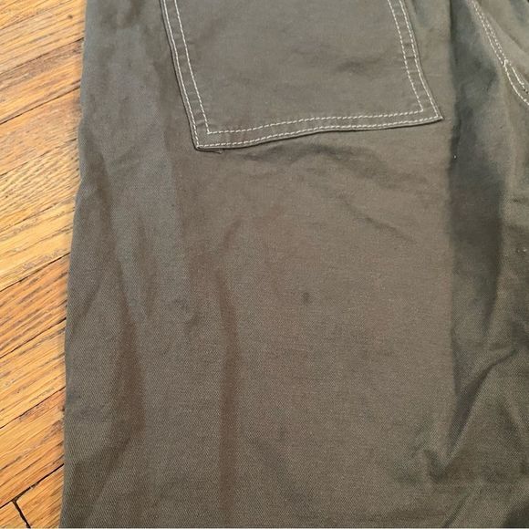 Anthropologie Floral Embroidered Pants - Olive Green with Pink and Red Accents - Picture 8 of 10